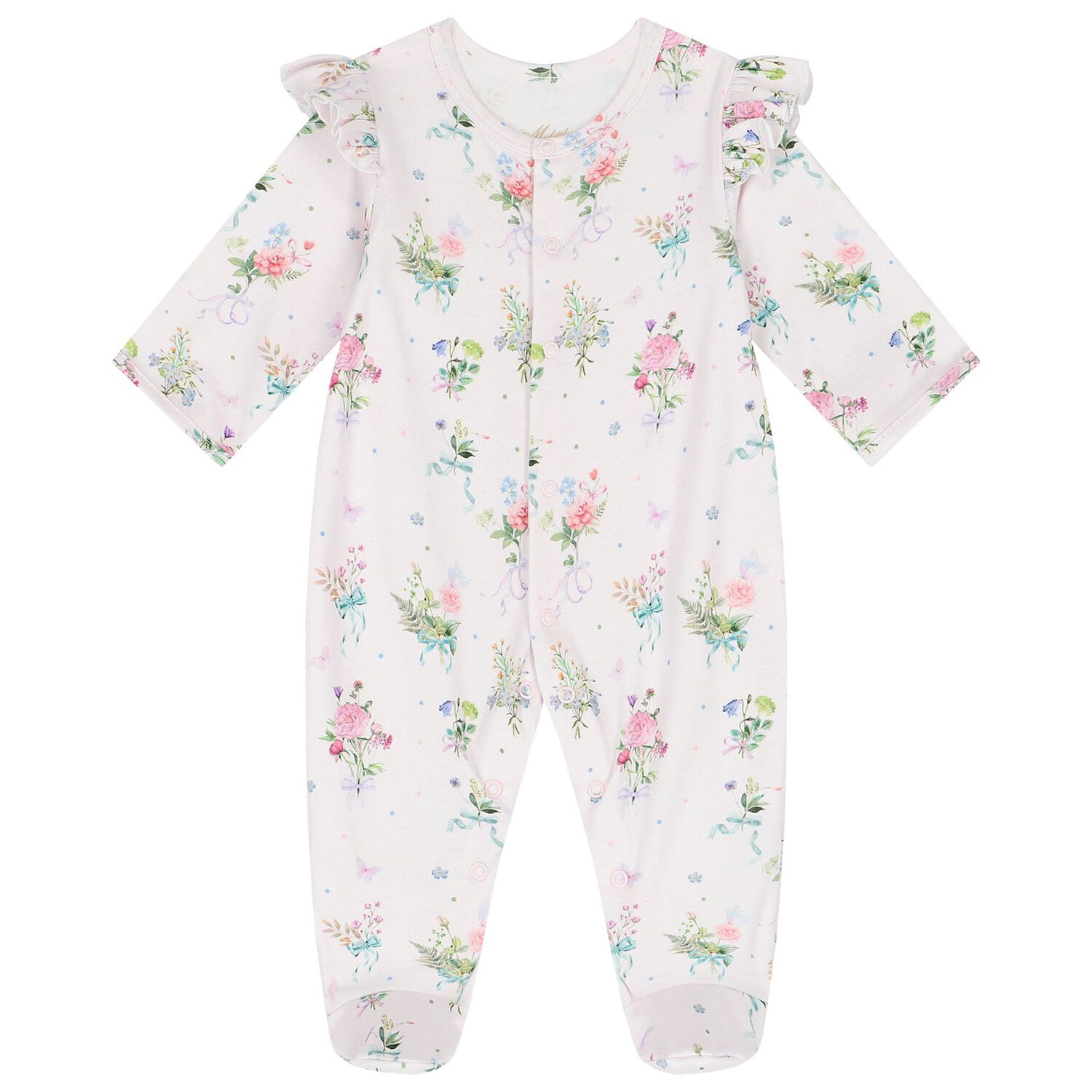 Baby Girls Pink Floral Babygrow Set, 1, hi-res