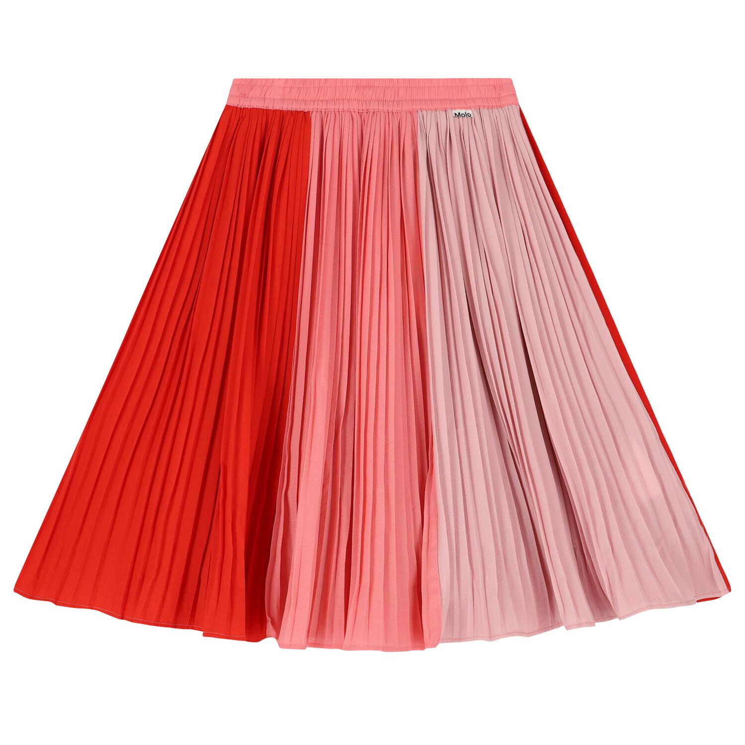 Girls Pink & Red Pleated Skirt, 1, hi-res