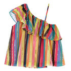 توب بالشعار مخطط باللون الذهبي و الوردي للبنات , 1, hi-res