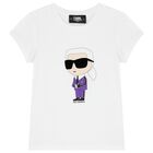 Girls White Ikonik Logo T-Shirt, 2, hi-res