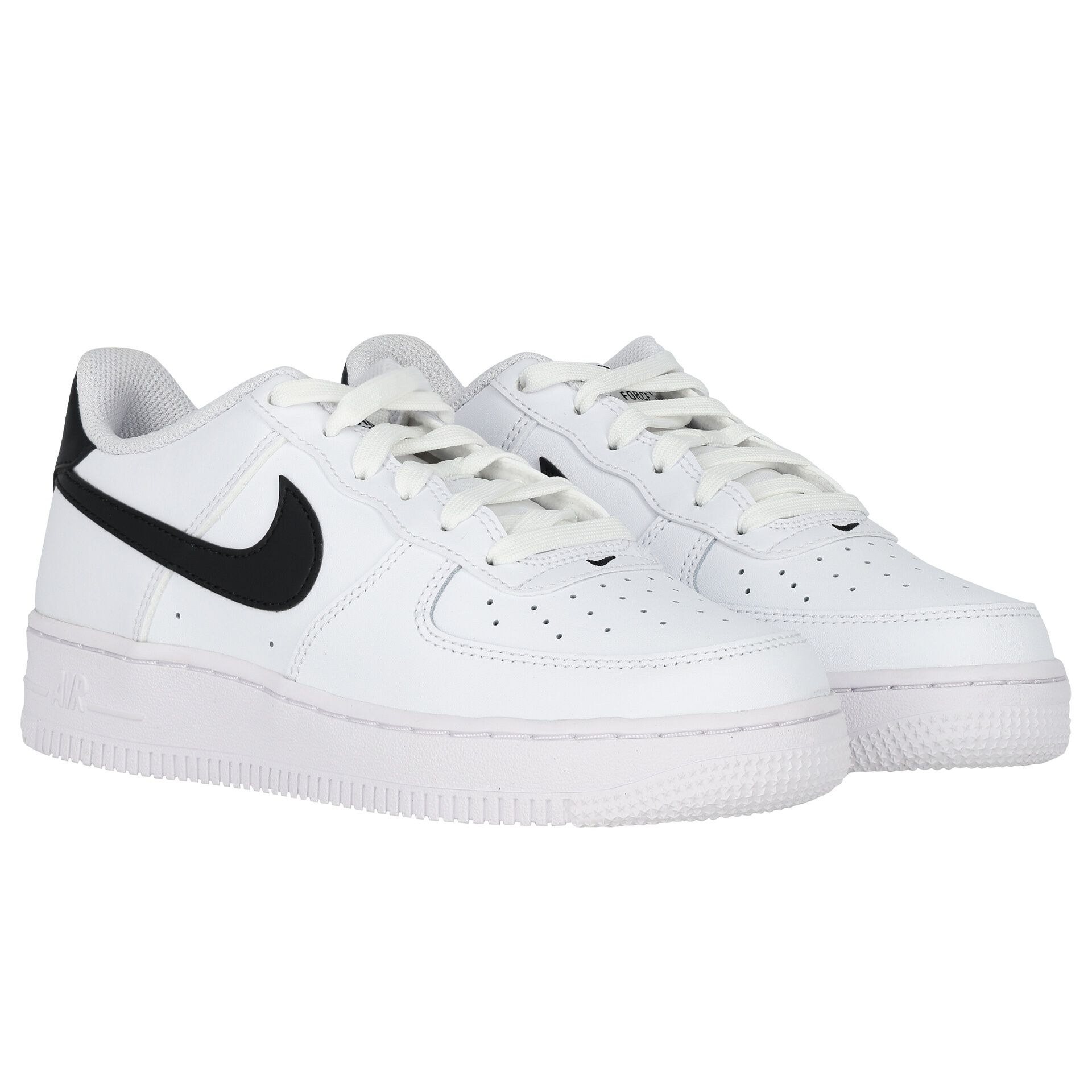 Nike Kids White Black Air Force 1 Trainers Junior Couture UAE