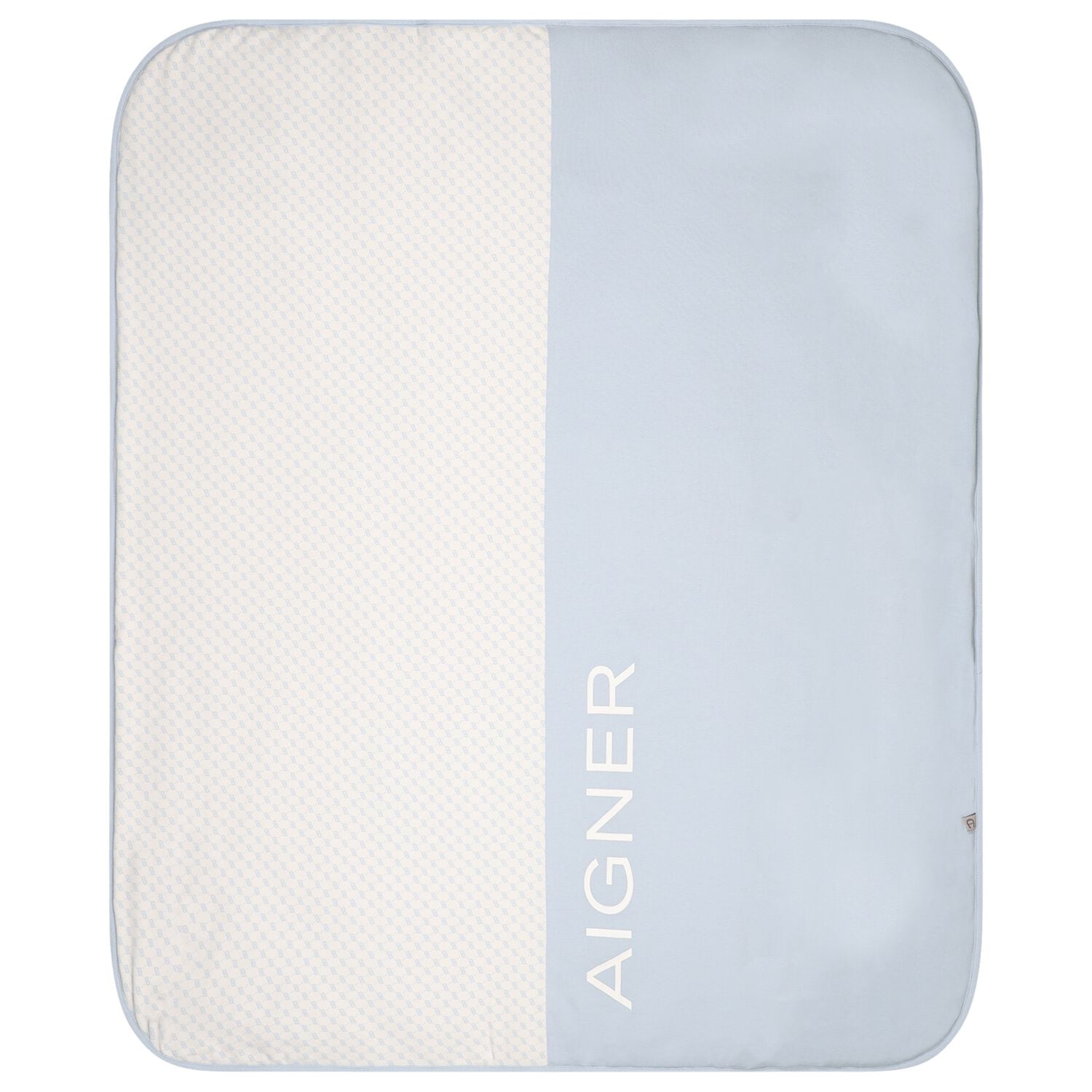 Baby Boys White & Blue Logo Blanket, 1, hi-res