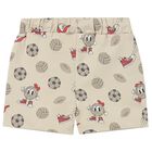 Younger Boys Beige Ball Shorts, 1, hi-res