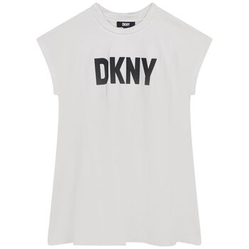 Girls Ivory Logo Dress