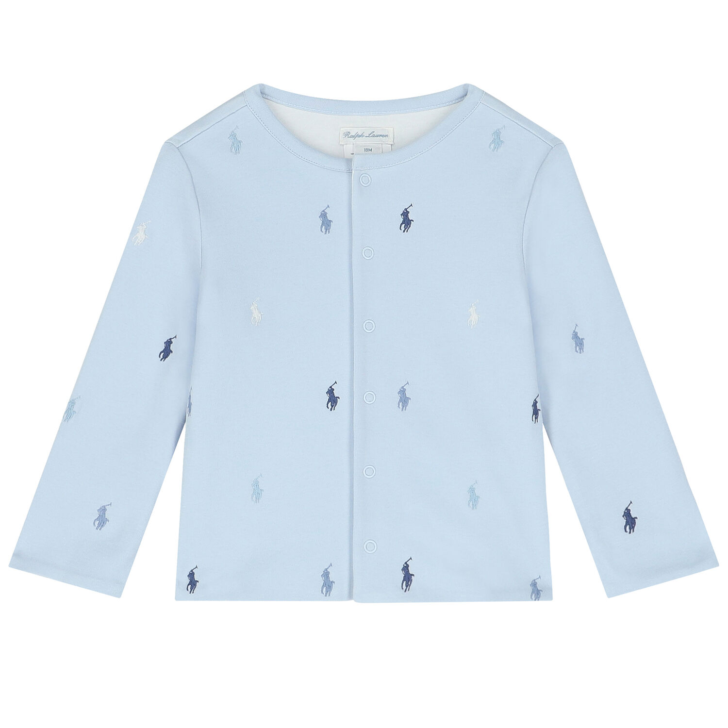 Baby Boys Blue & White Reversible Logo Jacket, 1, hi-res