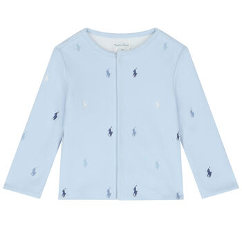 Baby Boys Blue & White Reversible Logo Jacket