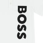 Boys White Logo Polo Shirt, 1, hi-res