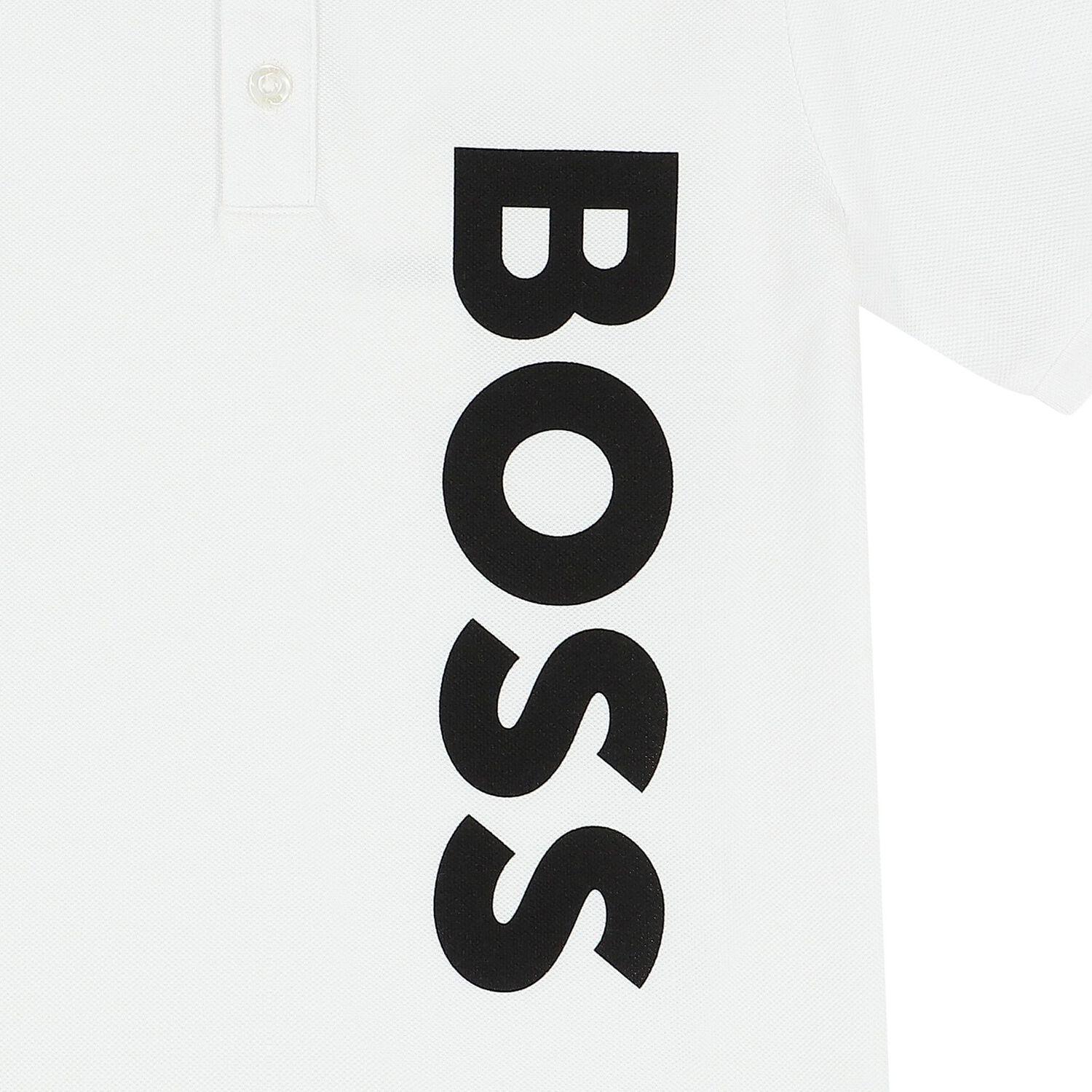 Boys White Logo Polo Shirt, 1, hi-res