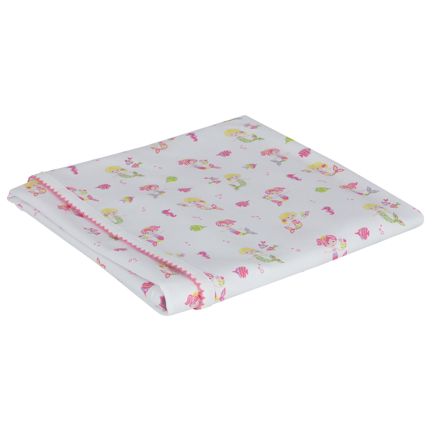 Baby Girls White Mermaids Blanket, 1, hi-res