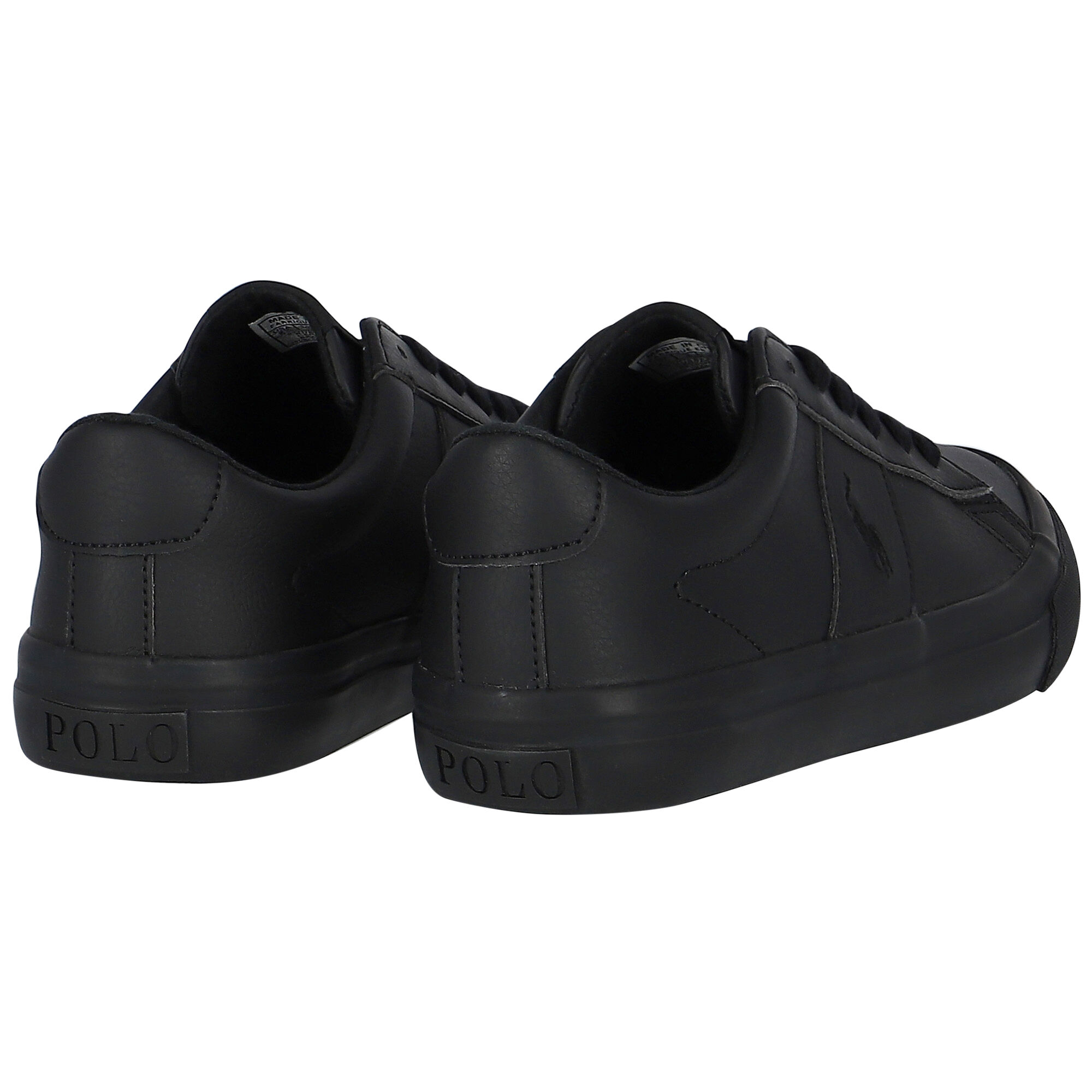 Polo ralph lauren sayer best sale leather trainers in black