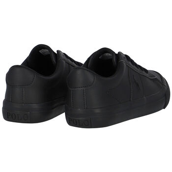 حذاء أولاد رياضي بالشعار باللون الأسود 