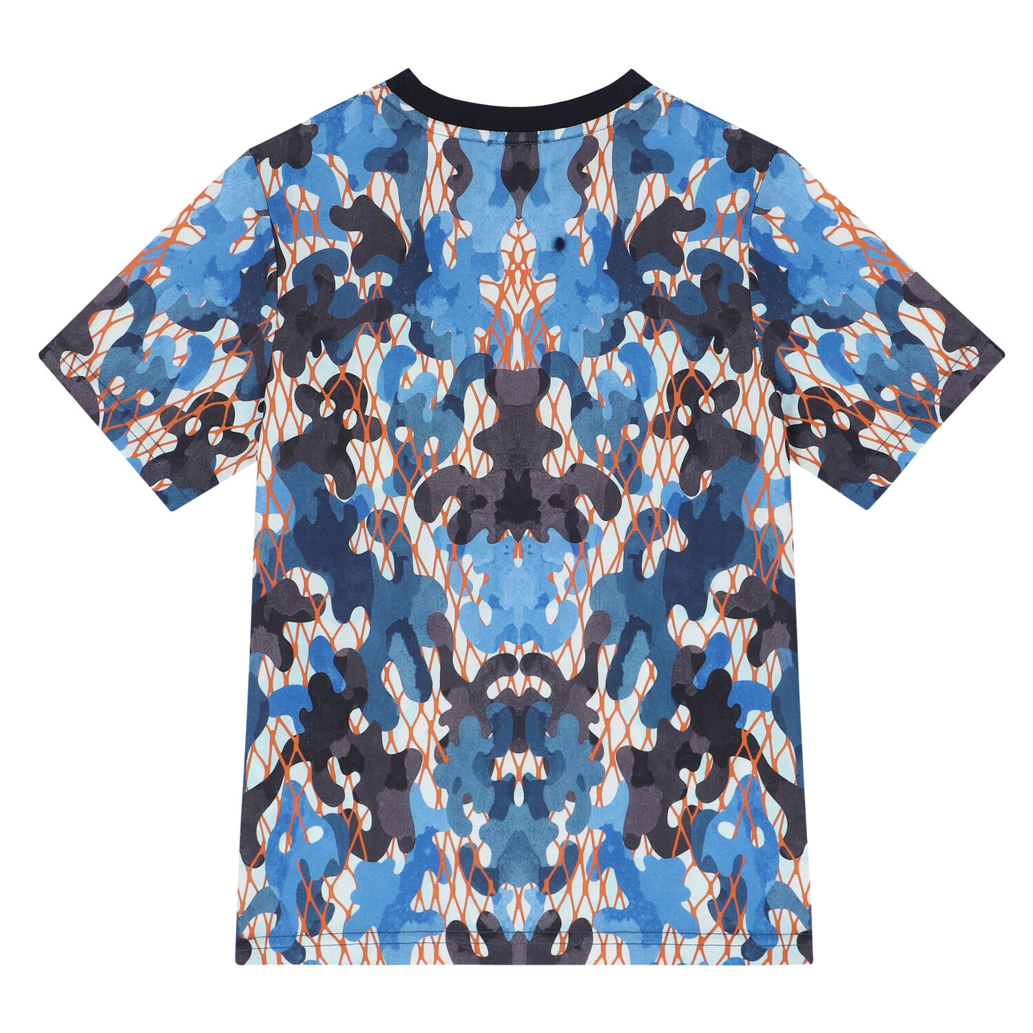 تيشيرت قطن بالشعار باللون الأزرق للأولاد, 1, hi-res