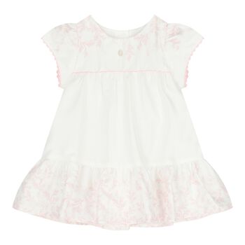 Baby Girls White & Pink Floral Dress