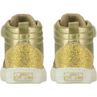 Girls Gold Embellished Trainers, 1, hi-res