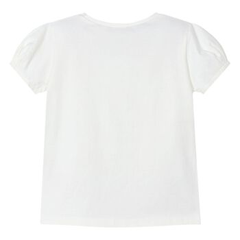 Girls Ivory Bow T-Shirt