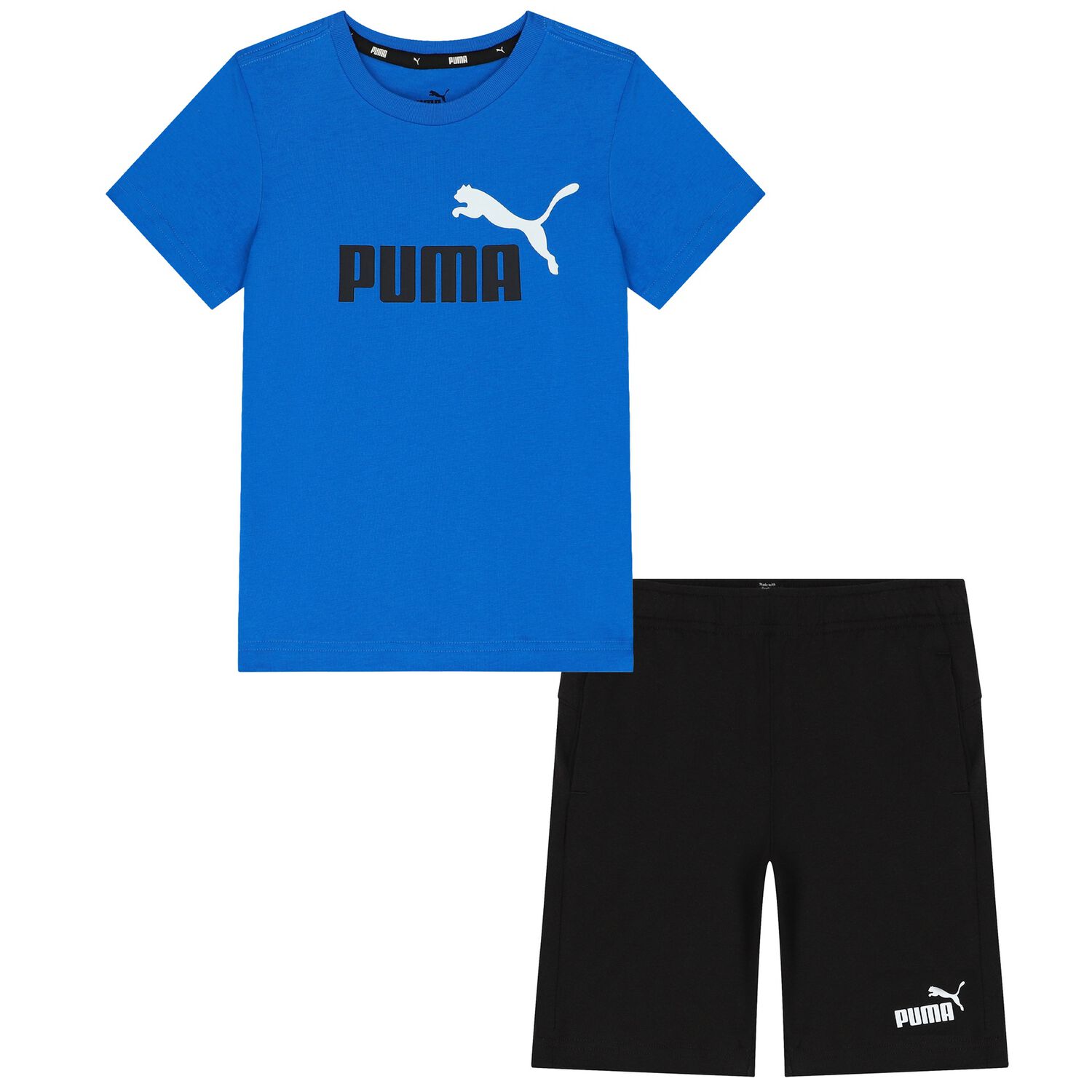 Boys Blue & Black Logo Shorts Set, 8, hi-res