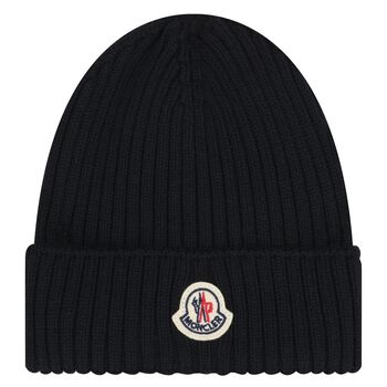 Boys Black Logo Beanie Hat