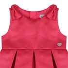 Younger Girls Pink Satin Dress Set, 2, hi-res