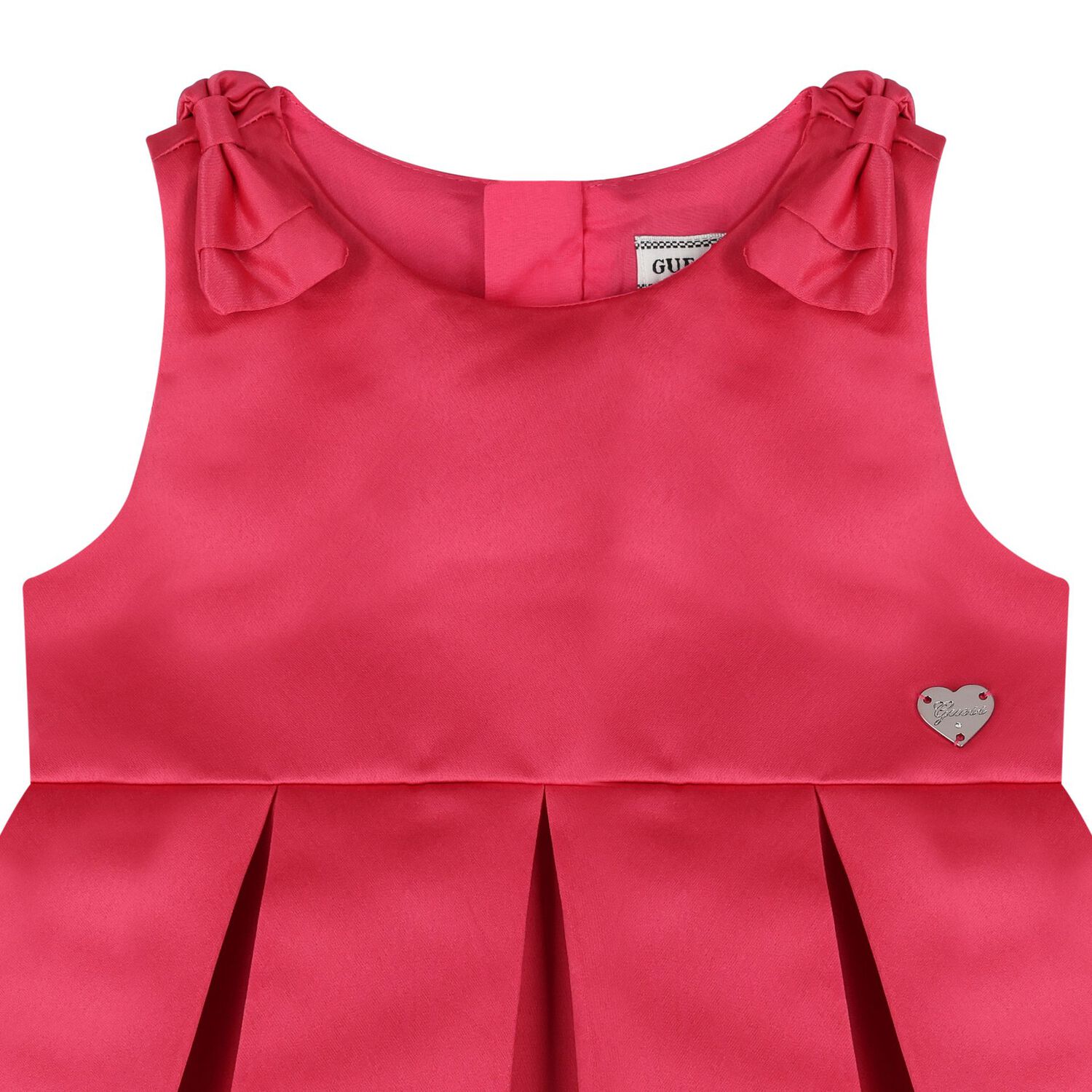 Younger Girls Pink Satin Dress Set, 2, hi-res