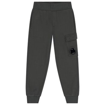 Boys Khaki Green Logo Joggers