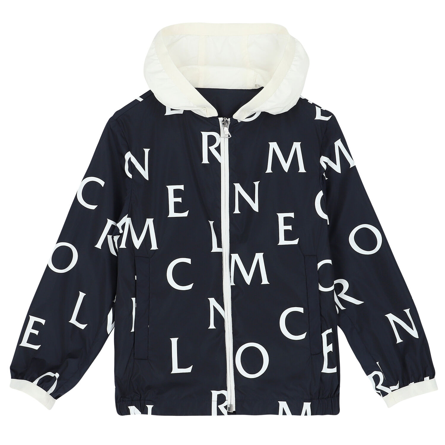 Boys Navy Logo Hooded Jacket, 1, hi-res image number null