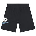 Boys Navy Blue Logo Shorts, 1, hi-res
