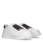 Girls White & Blue Logo Trainers, 1, hi-res