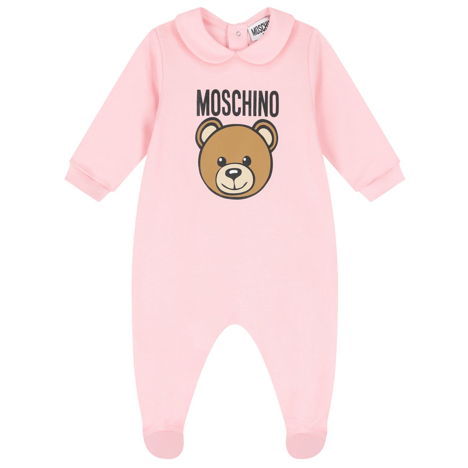 Baby Girls Pink Teddy Bear Logo Babygrow, 5, hi-res image number null