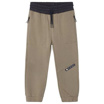 Boys Beige & Navy Blue Joggers
