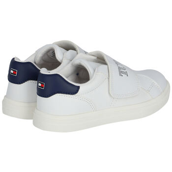 Boys White Logo Trainers