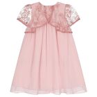 Girls Pink Chiffon Cape Dress , 1, hi-res