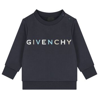 Younger Boys Navy Blue Logo Sweatshirt