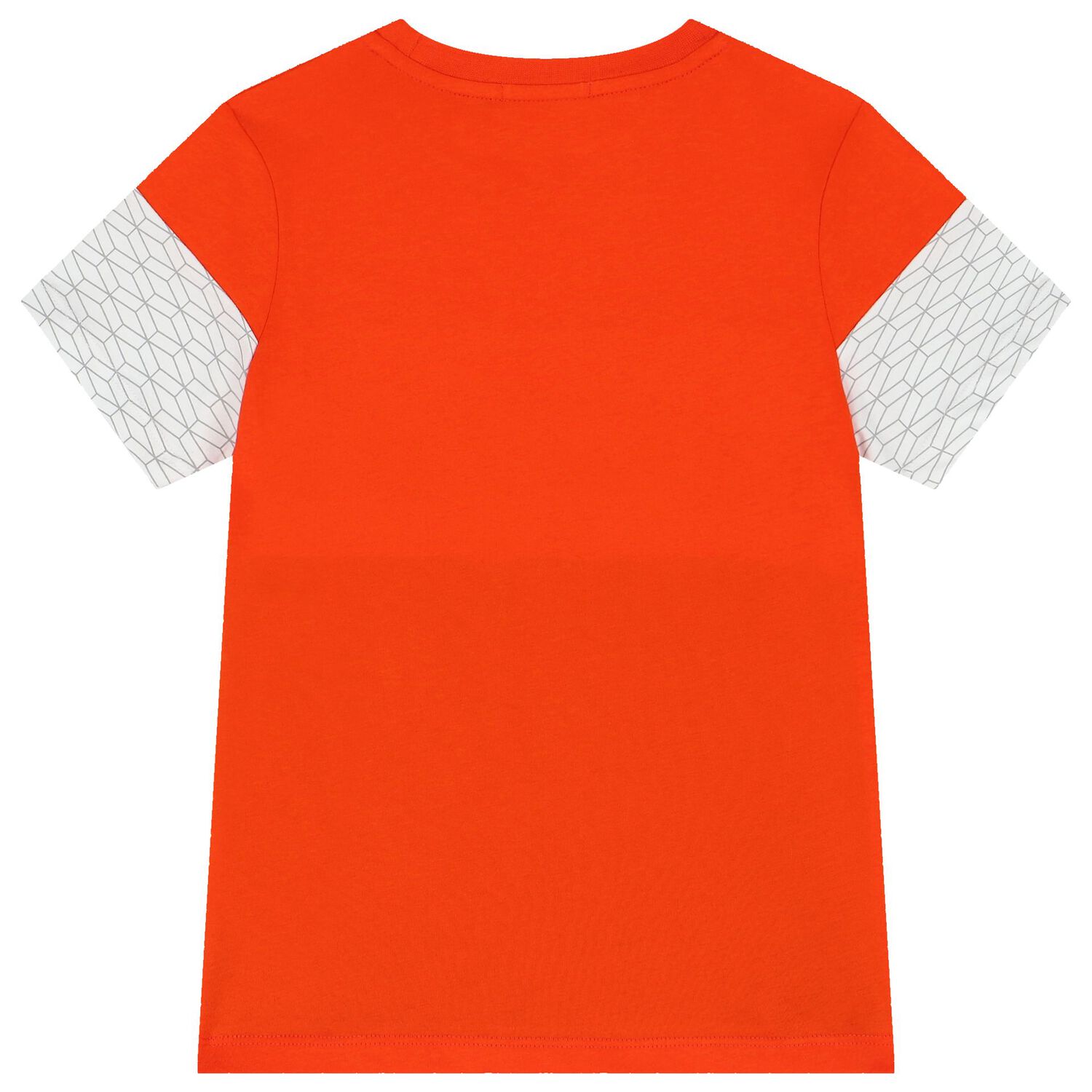 تيشيرت أولاد بالشعار باللون البرتقالى والأبيض والكحلى, 1, hi-res