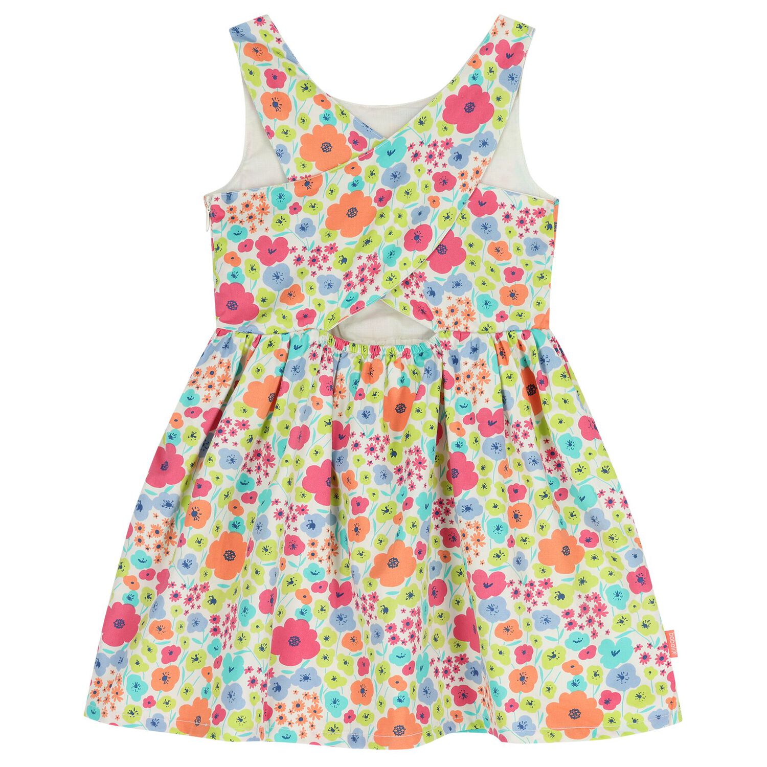 Girls Multi-Coloured Satin Dress, 1, hi-res