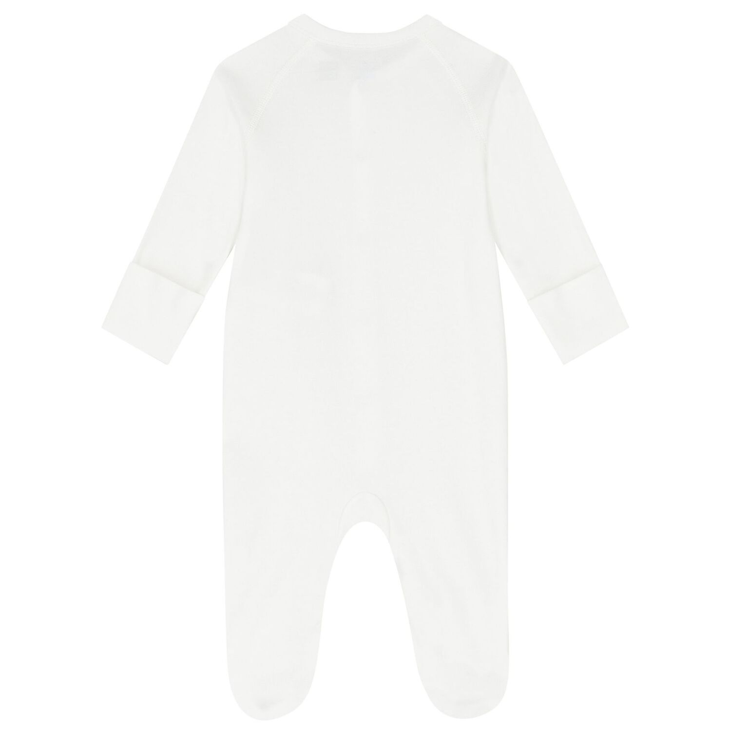 White Cotton Logo Babygrow, 1, hi-res