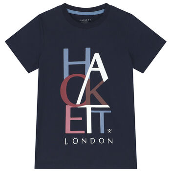 Boys Navy Blue Logo T-Shirt