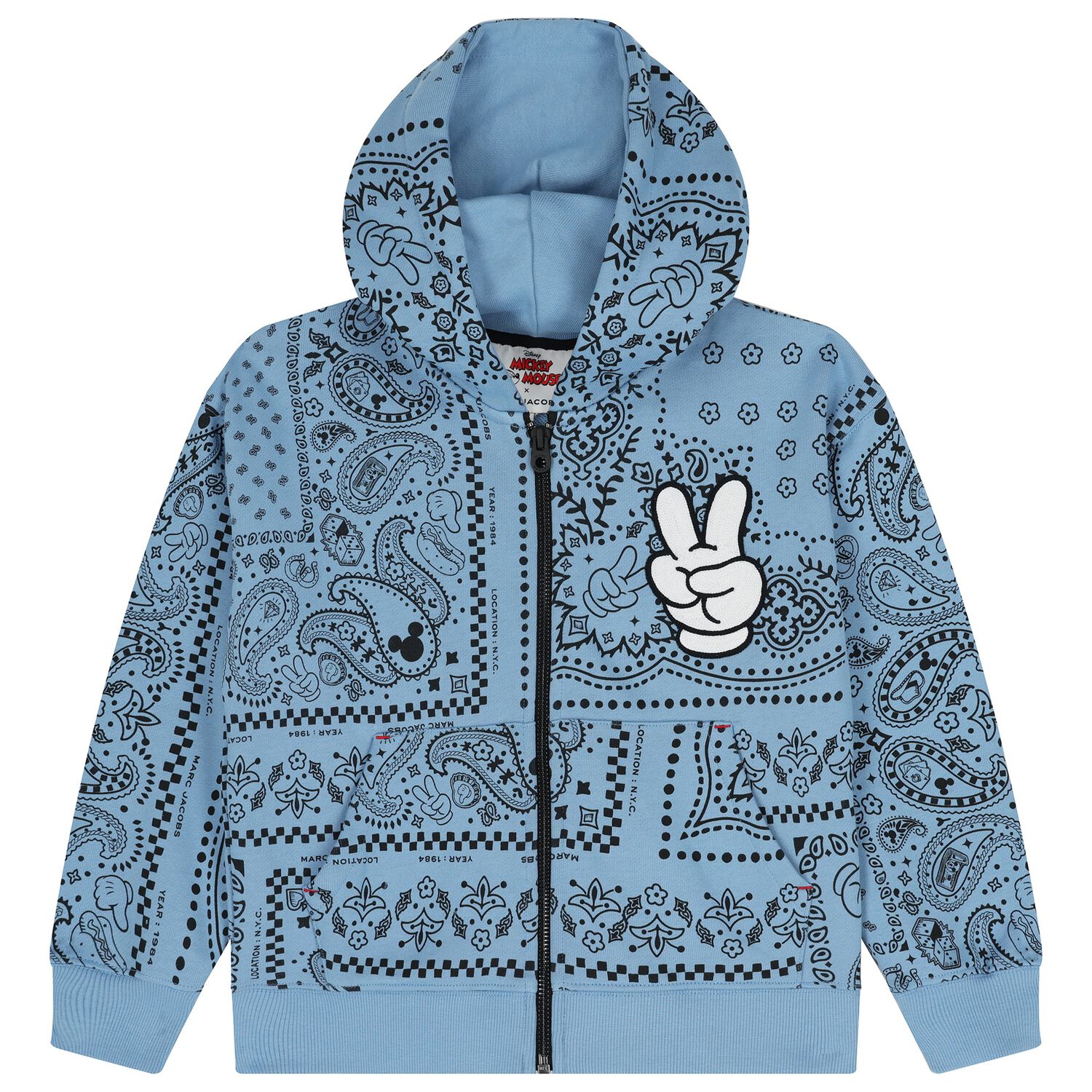 Blue Bandana Disney Hooded Zip Up Top, 1, hi-res