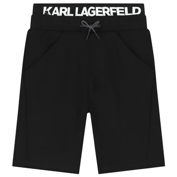 Boys Black Logo Shorts