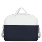 Baby Girls White & Navy Blue Logo Changing Bag, 1, hi-res