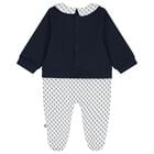 Baby Boys Navy Blue & White Logo Babygrow, 2, hi-res