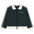 Boys Green Logo Zip Up Top, 1, hi-res