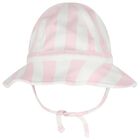 Baby Girls Pink & White Striped Hat, 1, hi-res