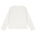Girls Ivory Kitten Long Sleeve Top, 1, hi-res