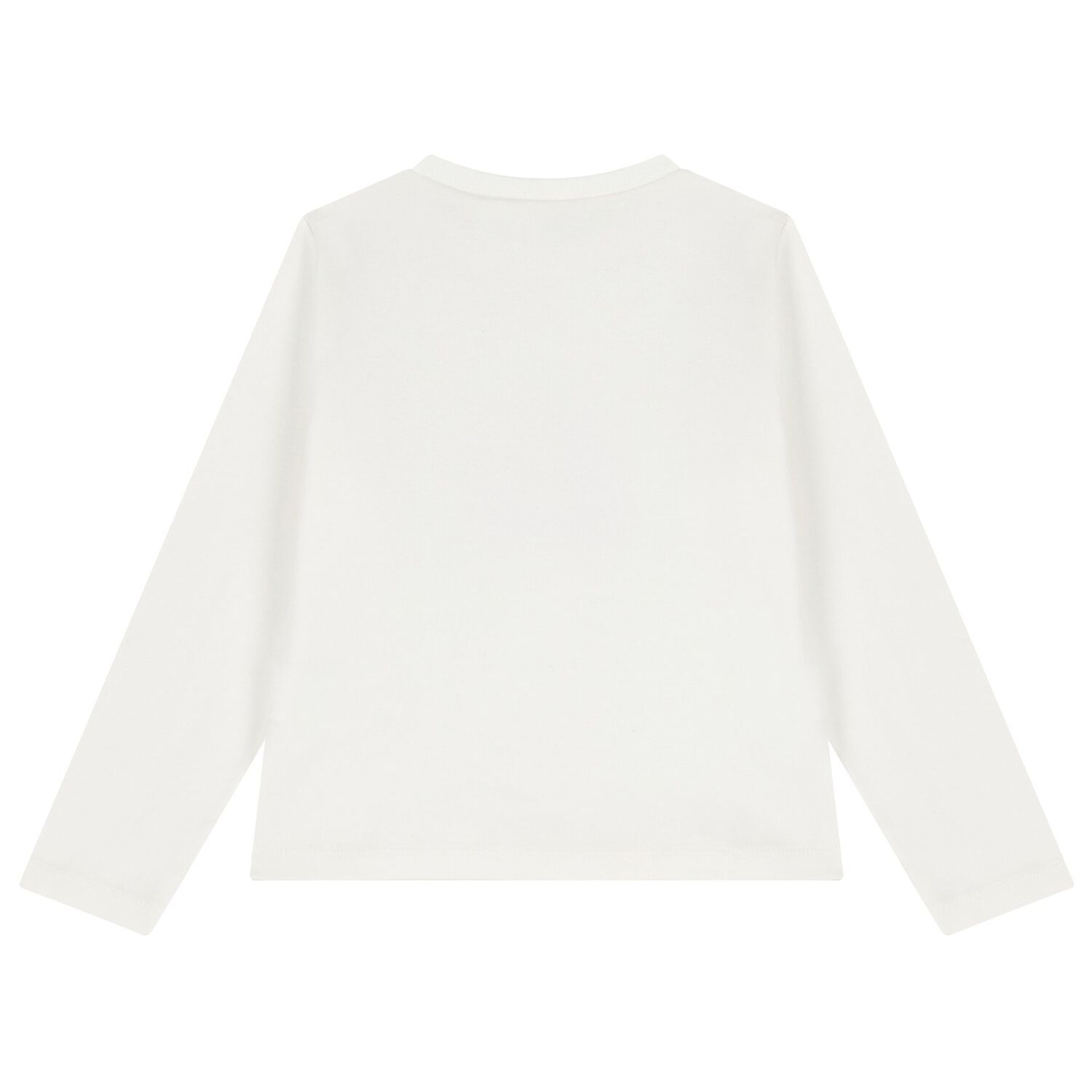 Girls Ivory Kitten Long Sleeve Top, 1, hi-res