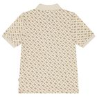 Boys Beige Logo Polo Shirt, 1, hi-res