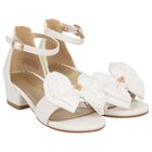 Girls Ivory Bow Sandals, 3, hi-res