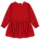 فستان بنات شيفون باللون الأحمر, 1, hi-res