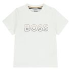  Younger Boys White & Black Logo Shorts Set, 1, hi-res