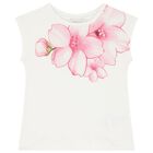 Girls Ivory Floral T-Shirt, 1, hi-res