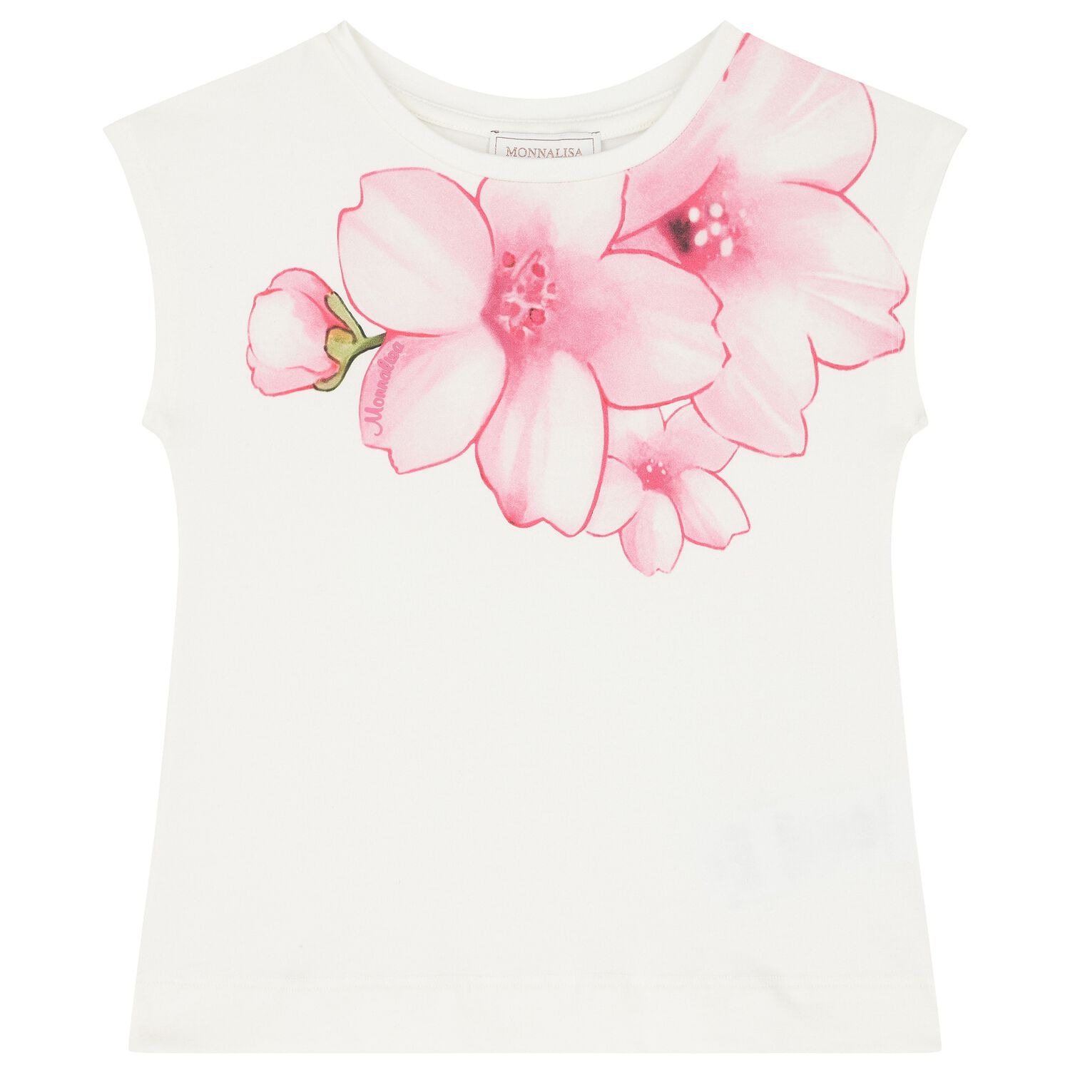Girls Ivory Floral T-Shirt, 1, hi-res image number null